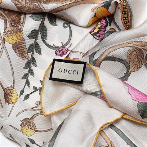 gucci silk scarf with floral print|authentic Gucci silk scarf.